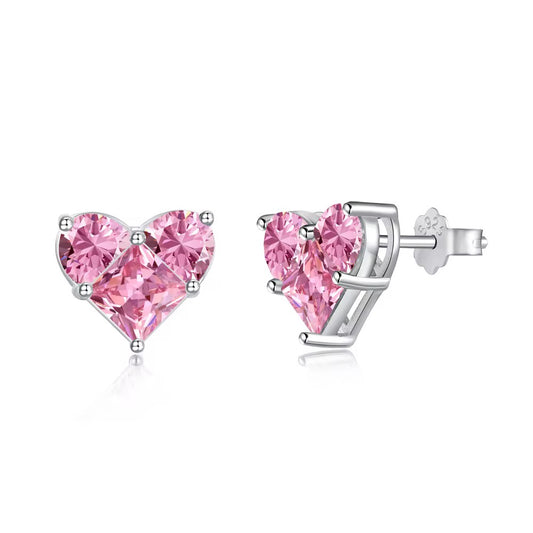 Valerie Earrings - Silver Pink